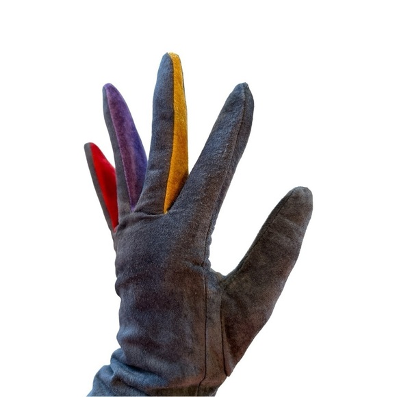 Renee's NYC Accessories Gray Leather Gloves Size Medium - Picture 5 of 9